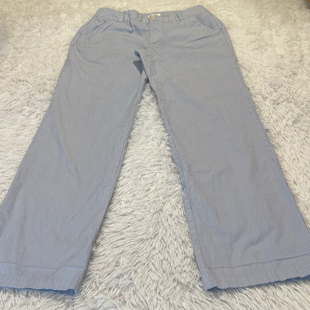 Dockers FIONA Blue and White Striped PANTS WOMENS SIZE 10 M